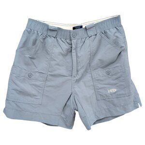 AFTCO Original Fishing Shorts Mens Light Ocean Blue Cargo Nylon 6" Size 36